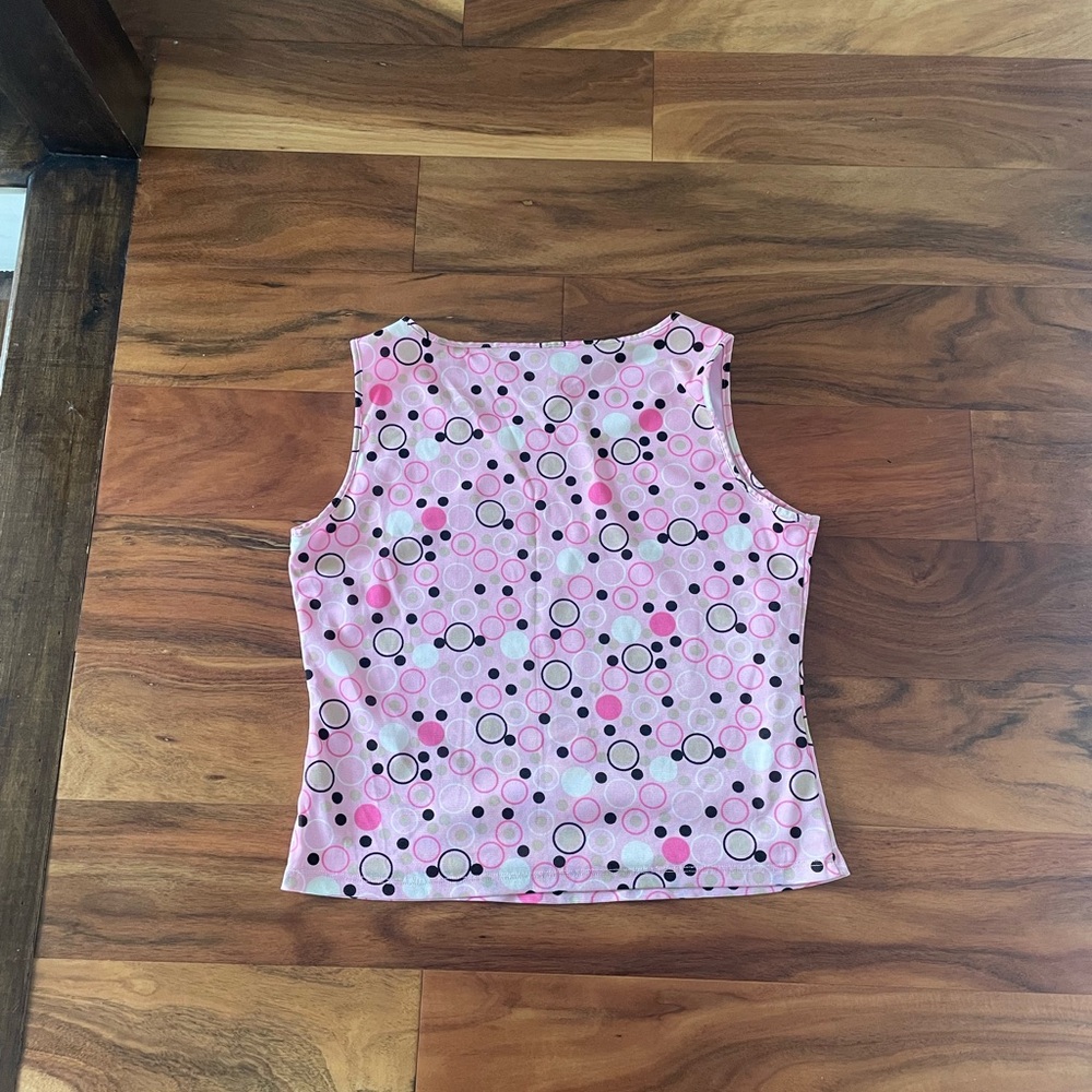 Cleo Y2K Pink Multi-Color Polka Dot Sleeveless Top - Picture 2 of 4
